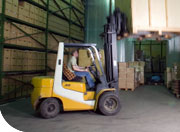 Forklift in a Warehouse