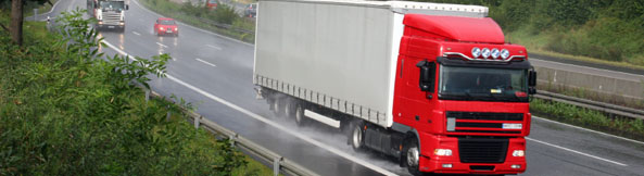 Red Truck On Motorway